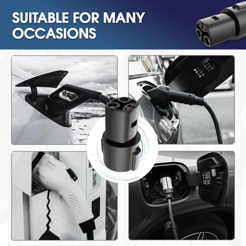 TOKREAL J1772 adapter 80A indicator highlighting high-current charging capability.