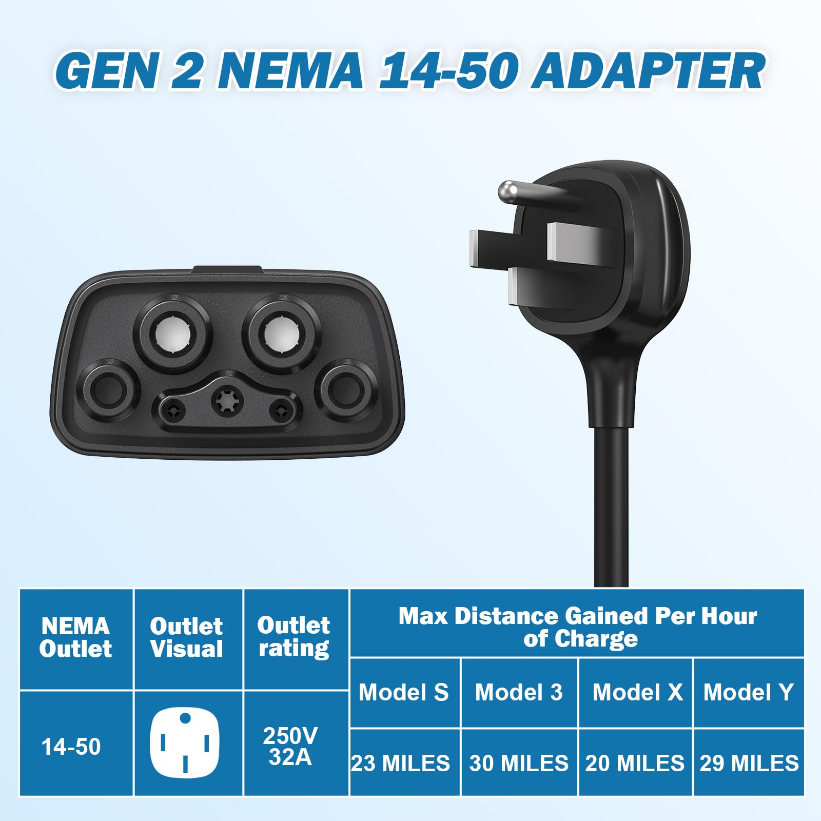 Durable TOKREAL NEMA14-50 adapter with corrosion-resistant nickel plating.