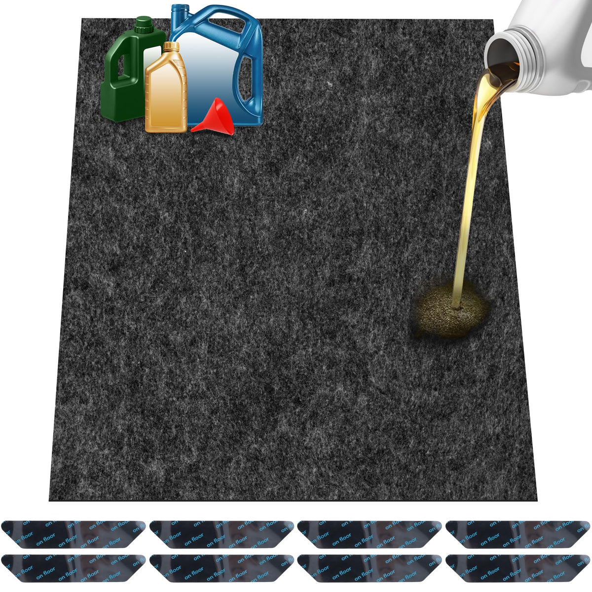 ToLanbbt garage floor mat full coverage protects concrete from oil spills and stains.