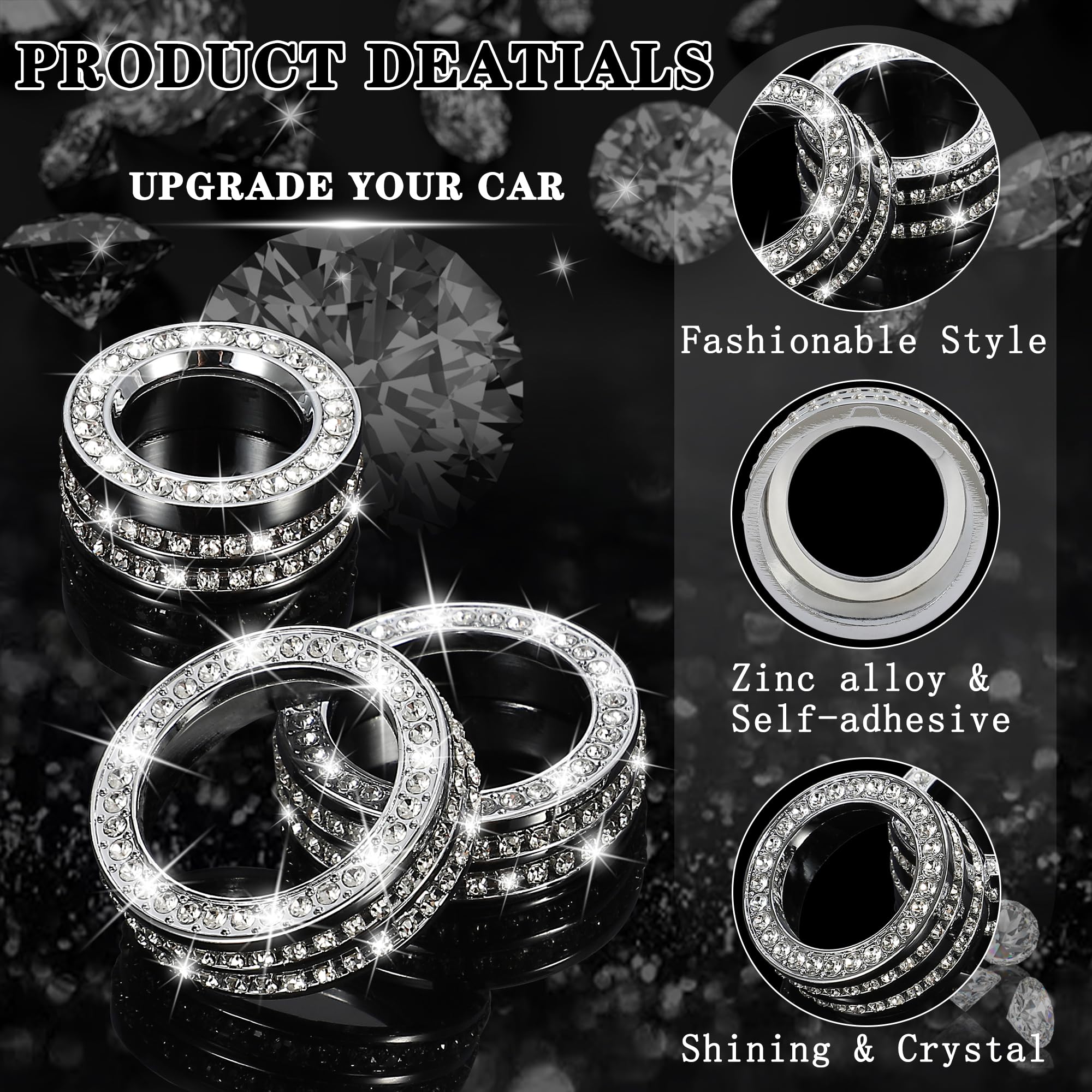 TOMALL Bling car accessory improves dash appearance with secure adhesion.