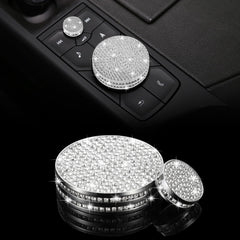 TOMALL Bling knob cover on Cadillac CT5 highlighting crystal accents.