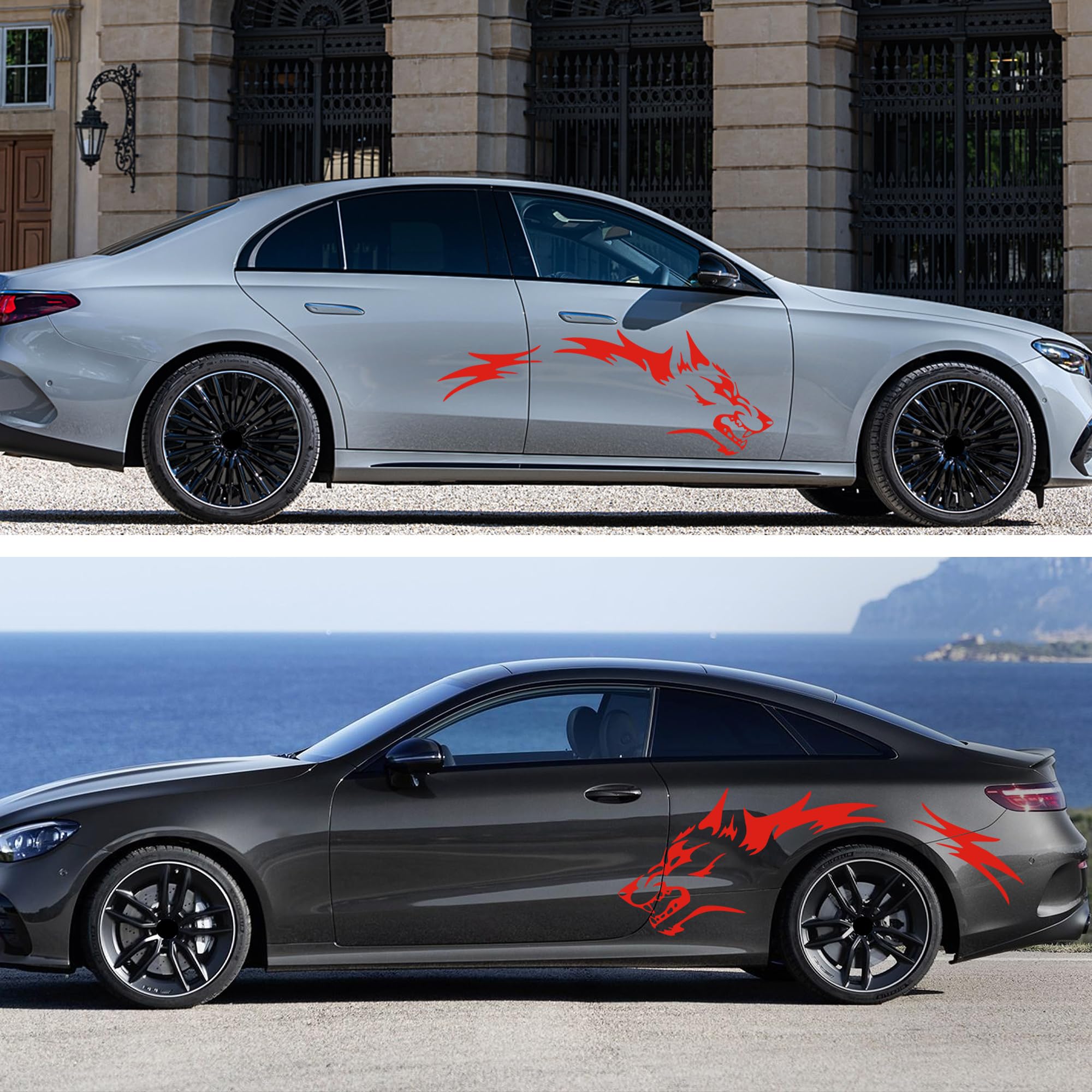 TOMALL wolf hood black decal delivers sleek racing vibe