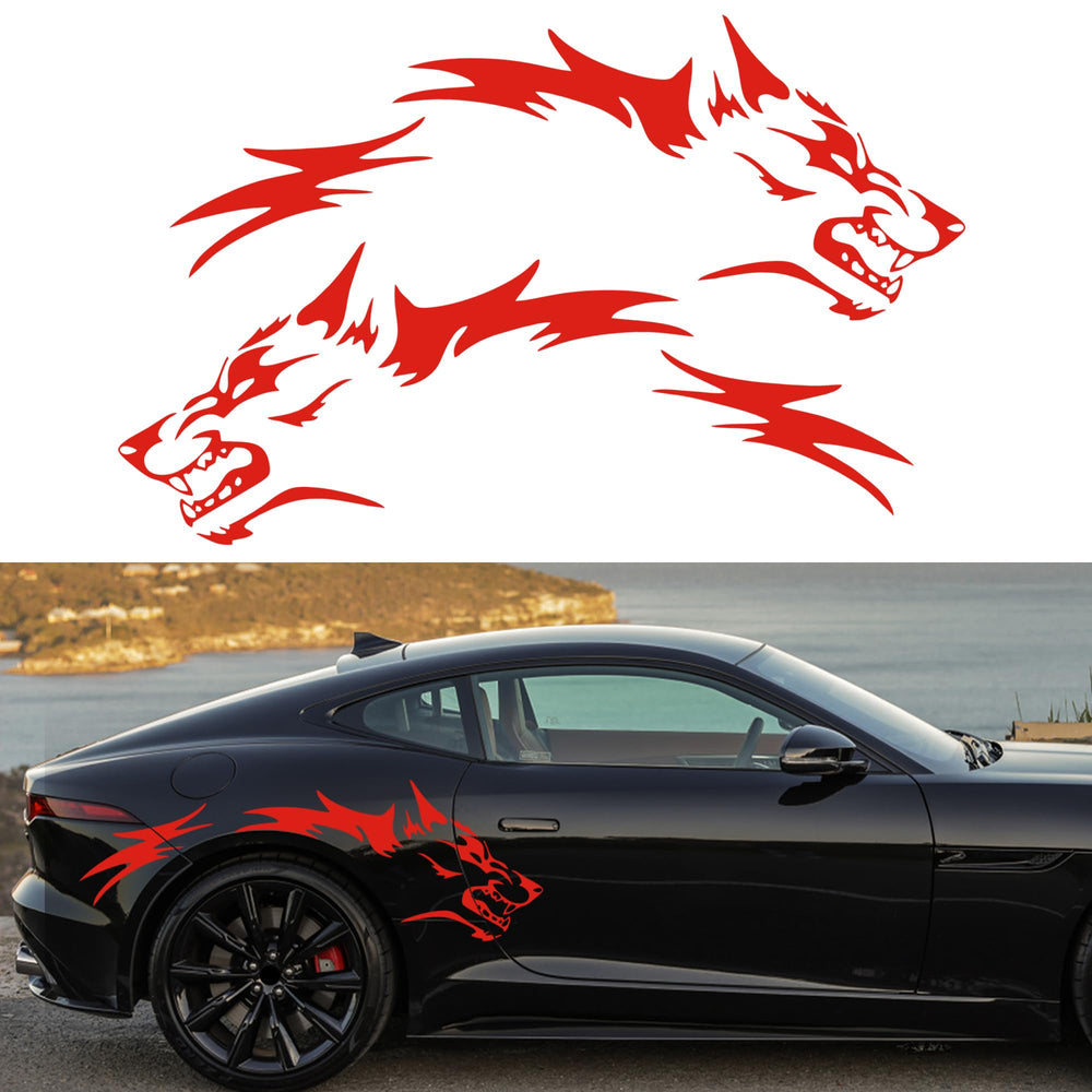 TOMALL wolf hood red decal for a bold, sporty look