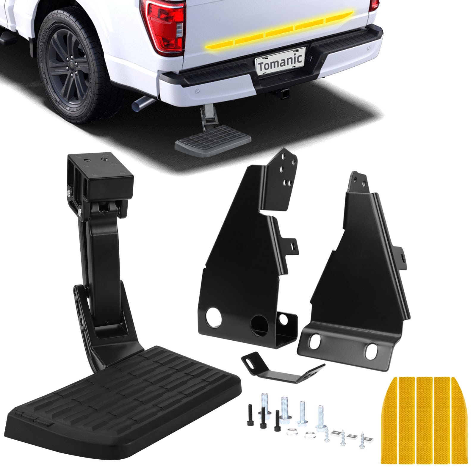 Tomanic rear bed step for Ford F-150 enables easy bed access.