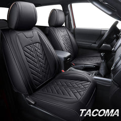 Tomatoman Tacoma front seat cover right installed for full protection.