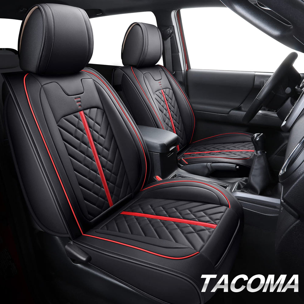 Tomatoman Tacoma seat cover front right in black-red protects seats and keeps them clean