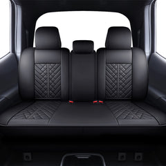 Tomatoman Tacoma seat covers back seat in black guard against wear on family adventures.