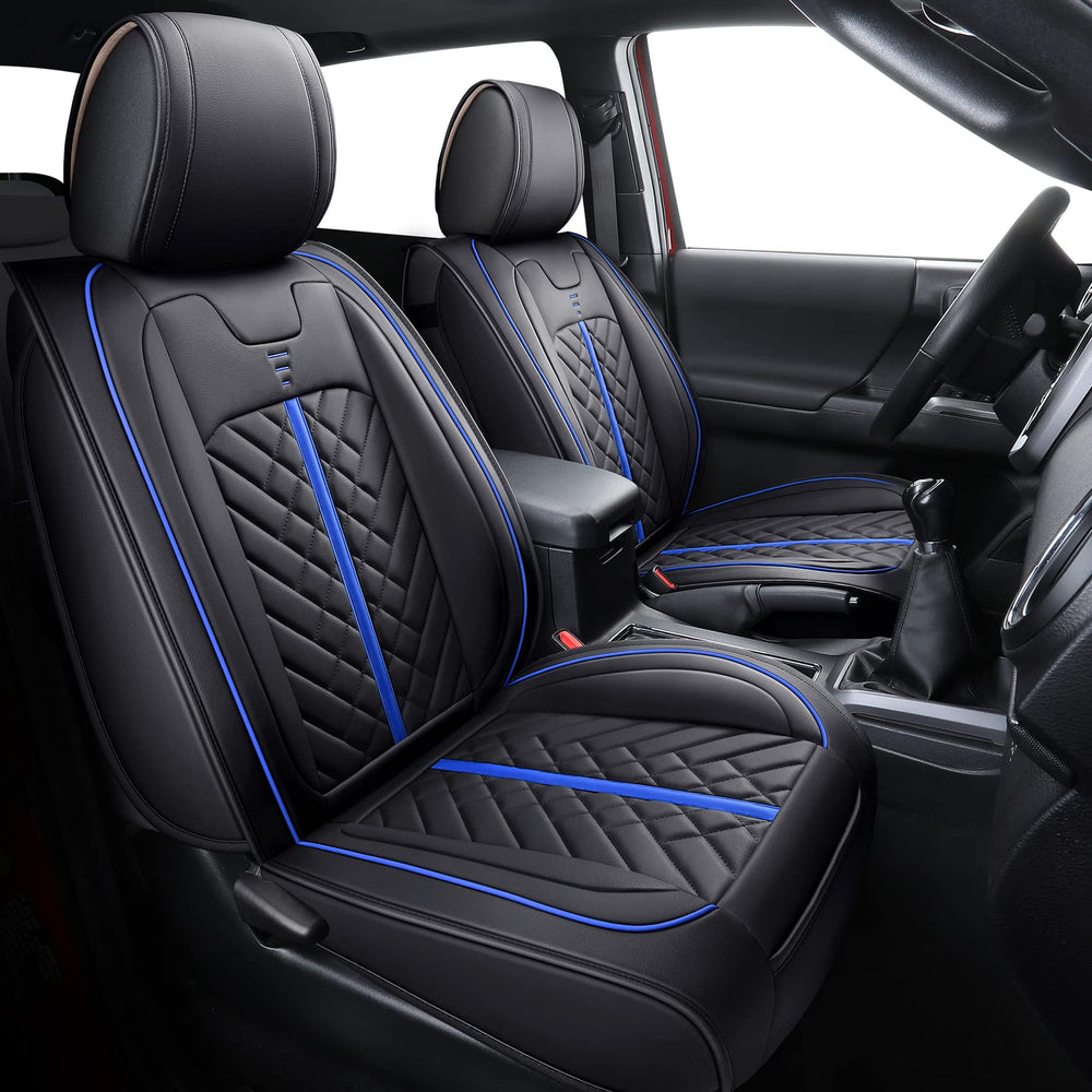 Tomatoman Tacoma front-seat full set in black-blue protects upholstery and enhances cabin style
