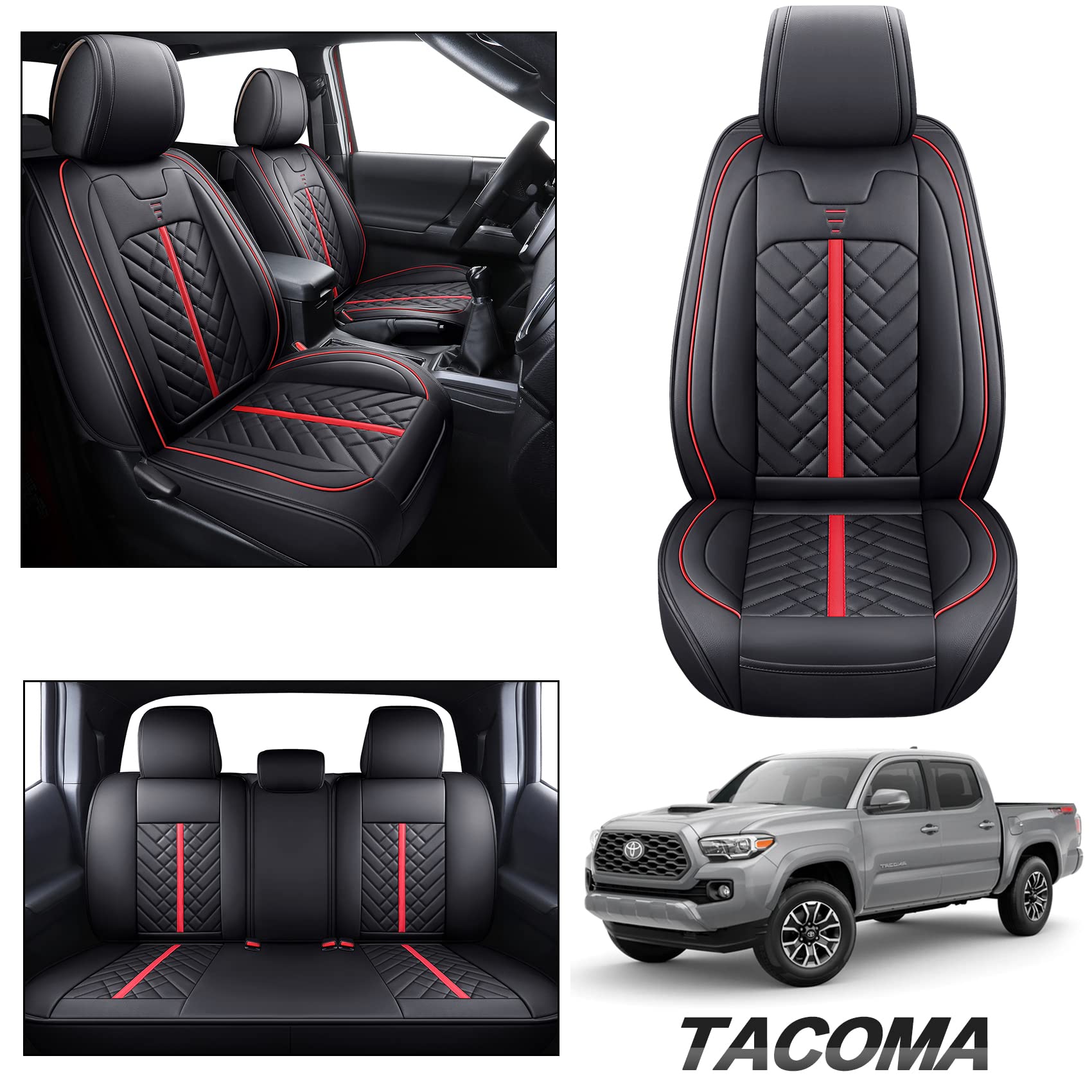 Tomatoman Tacoma seat covers fit TRD Sport, Off-Road, Limited, and SR5 trims