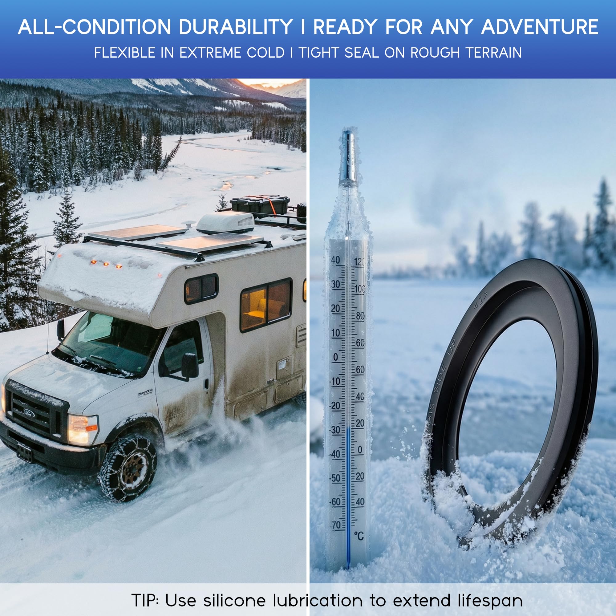 TOMOON Dometic seal assembly steps demonstrating quick replacement.