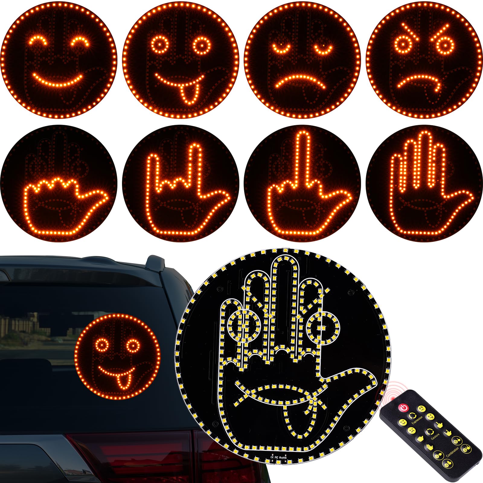 Tomorotec Road Mate gesture display on dashboard for clear driving signals