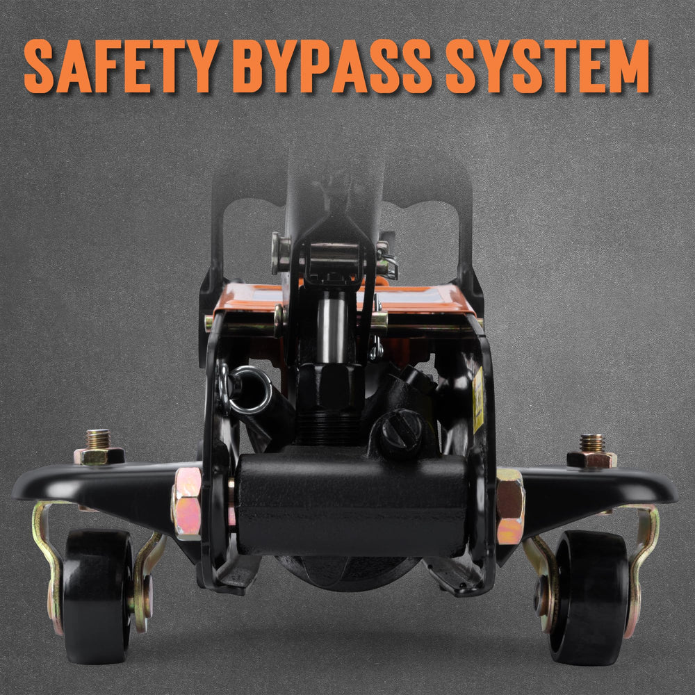 TONDA floor jack with casters enables smooth maneuverability
