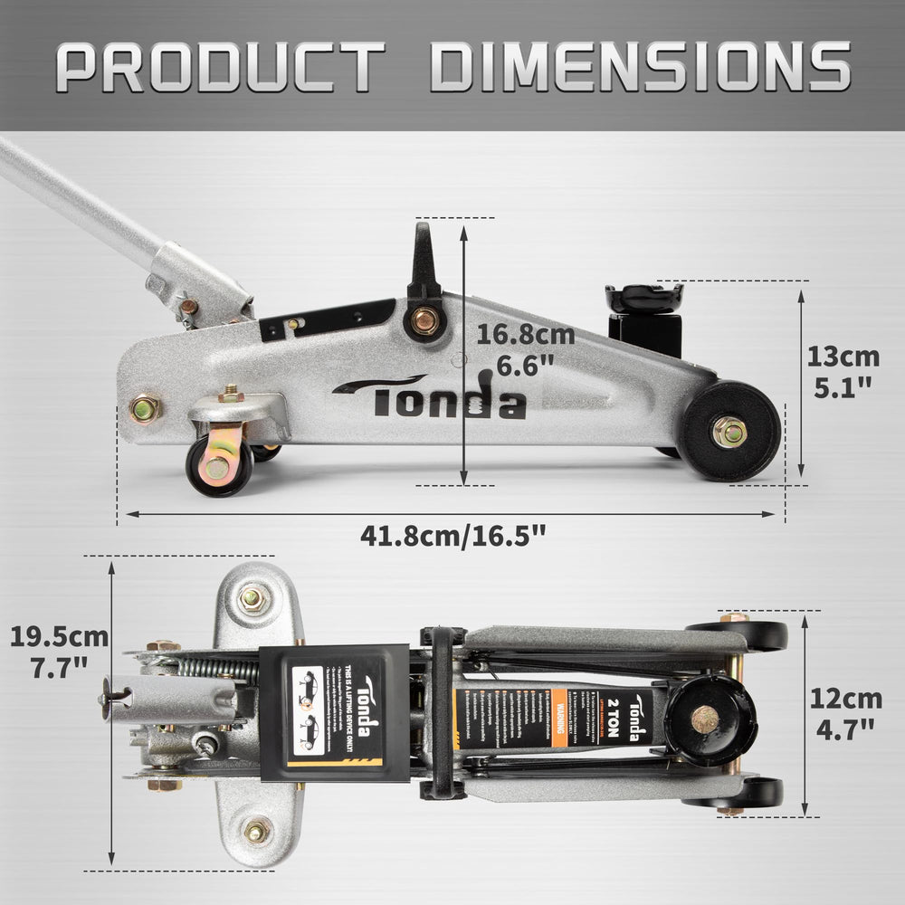 TONDA floor jack side view showing compact profile