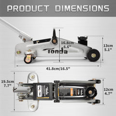 TONDA floor jack side view showing compact profile