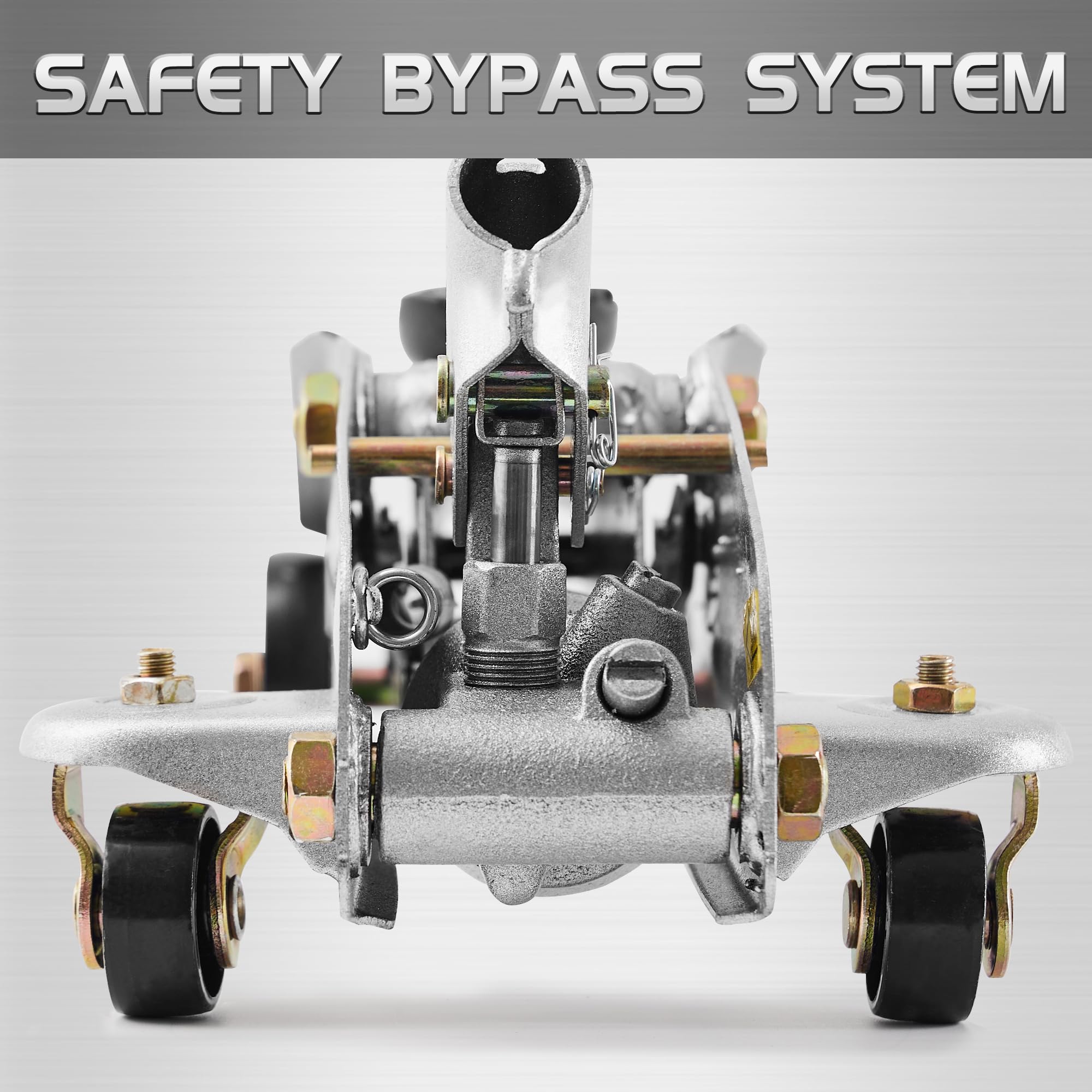 TONDA floor jack silver safety-hydraulic-system delivers smooth lift and descent.