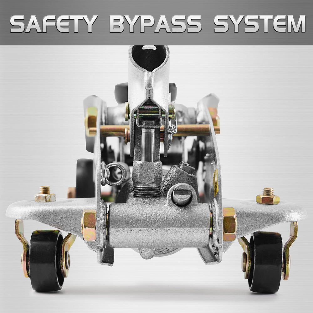 TONDA floor jack silver safety-hydraulic-system delivers smooth lift and descent.