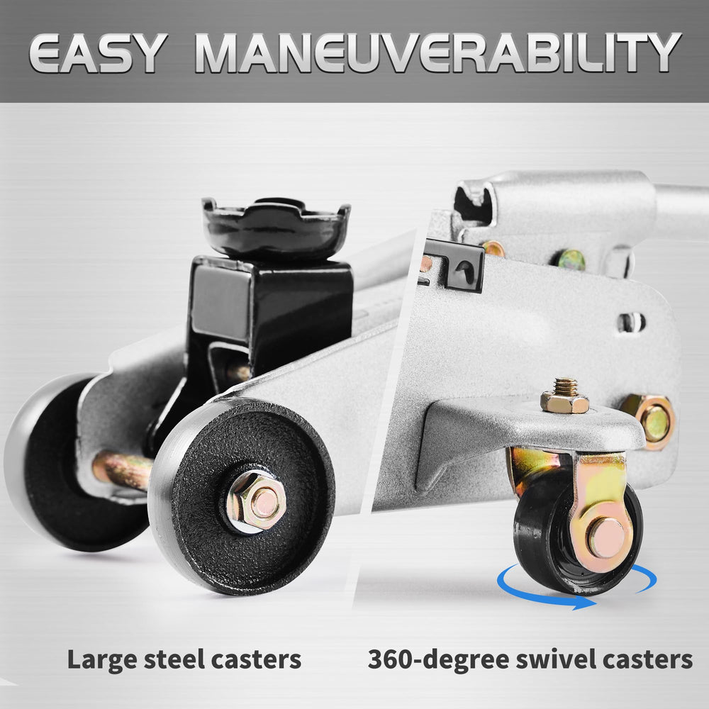 TONDA floor jack wheels and casters illustrate easy maneuverability
