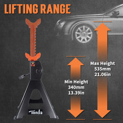 Close-up of the self-locking ratchet on TONDA jack stands.