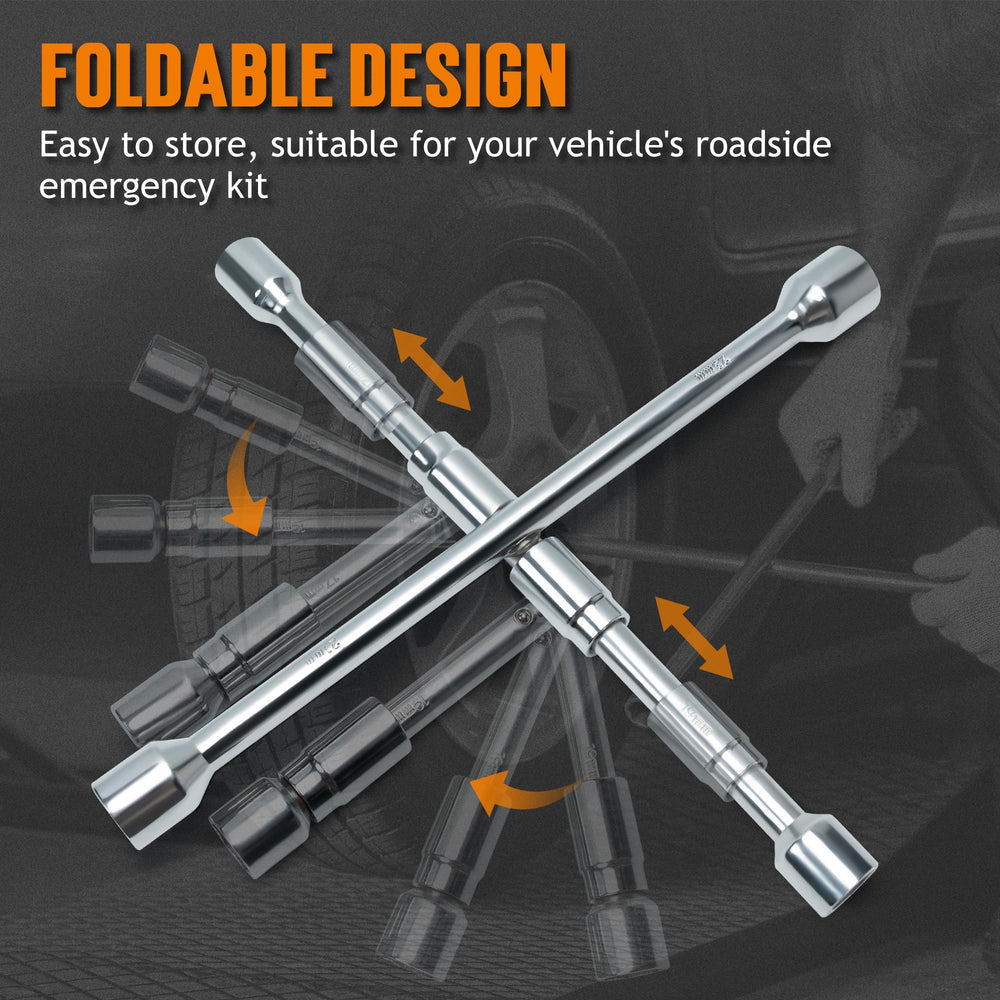 TONDA lug wrench with four socket sizes for versatile tire changes