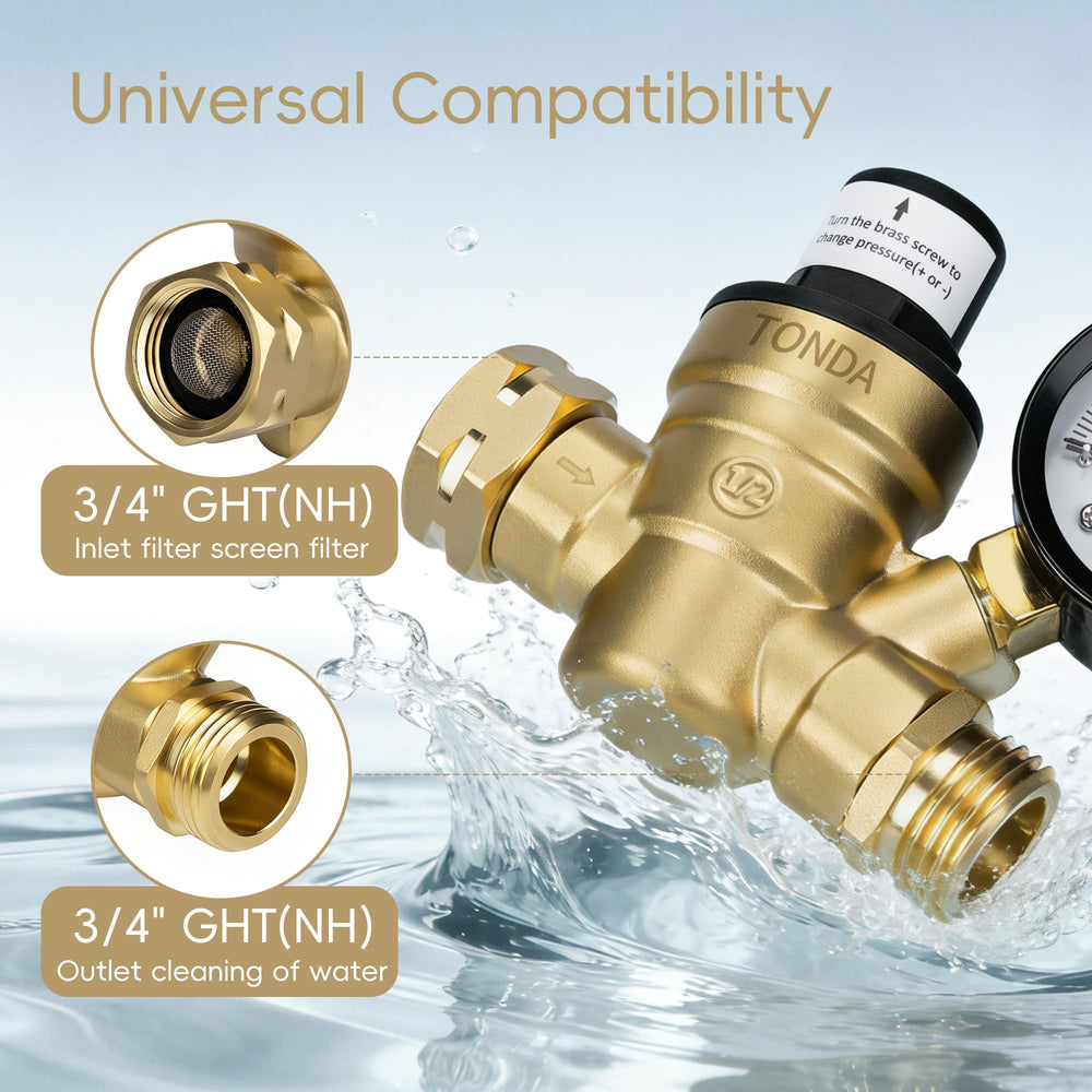 TONDA regulator with 3/4-inch threads demonstrates universal compatibility for hoses.