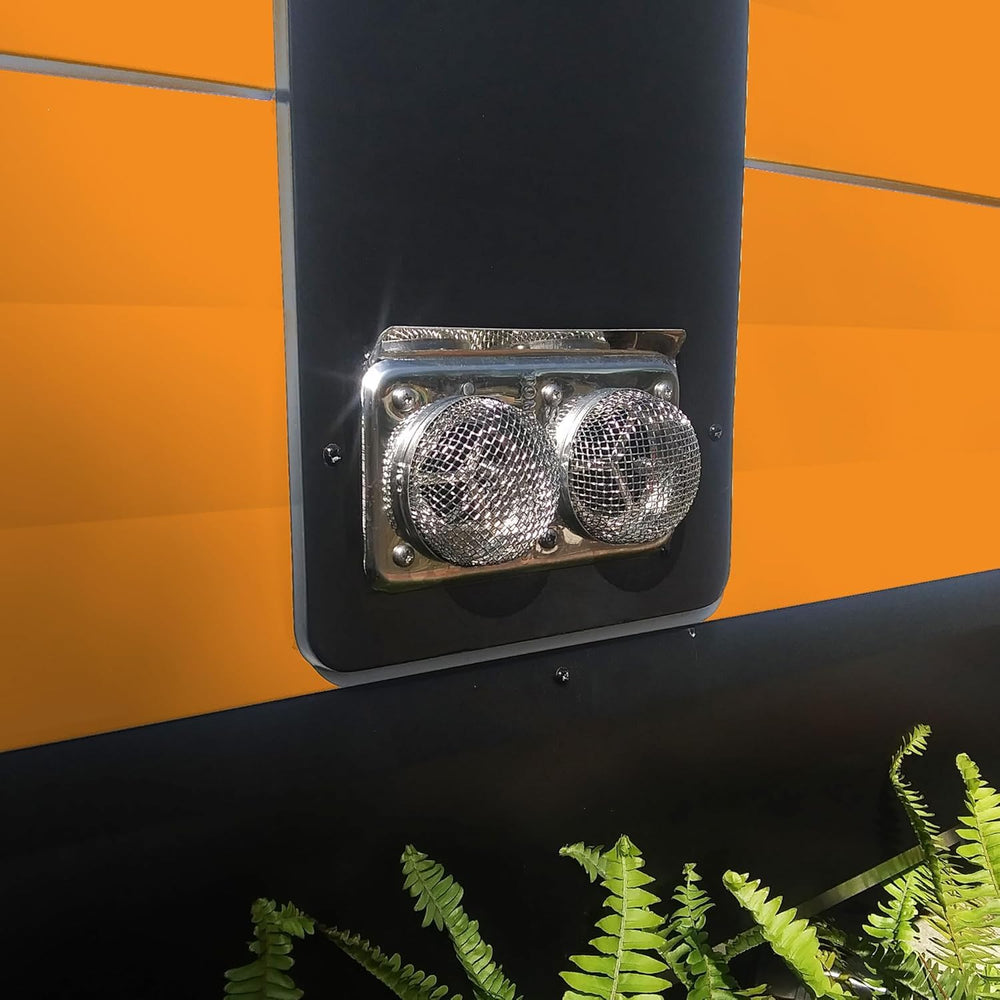 TONDA camper-use scenario illustrating vent protection during travel