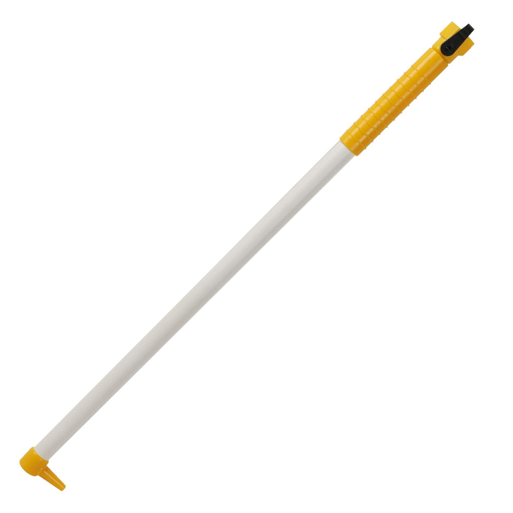 TonGass A01-0184VP RV tank flush tool demonstrating deep cleaning of waste buildup