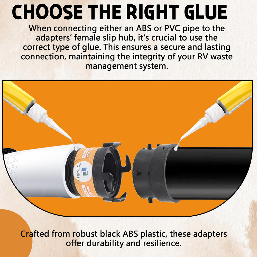 TonGass black ABS plastic – durable construction for daily RV use.