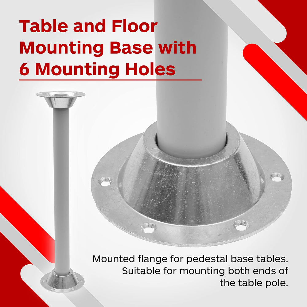 TonGass standard-size pedestal base suits most RV tables for quick, versatile installation.