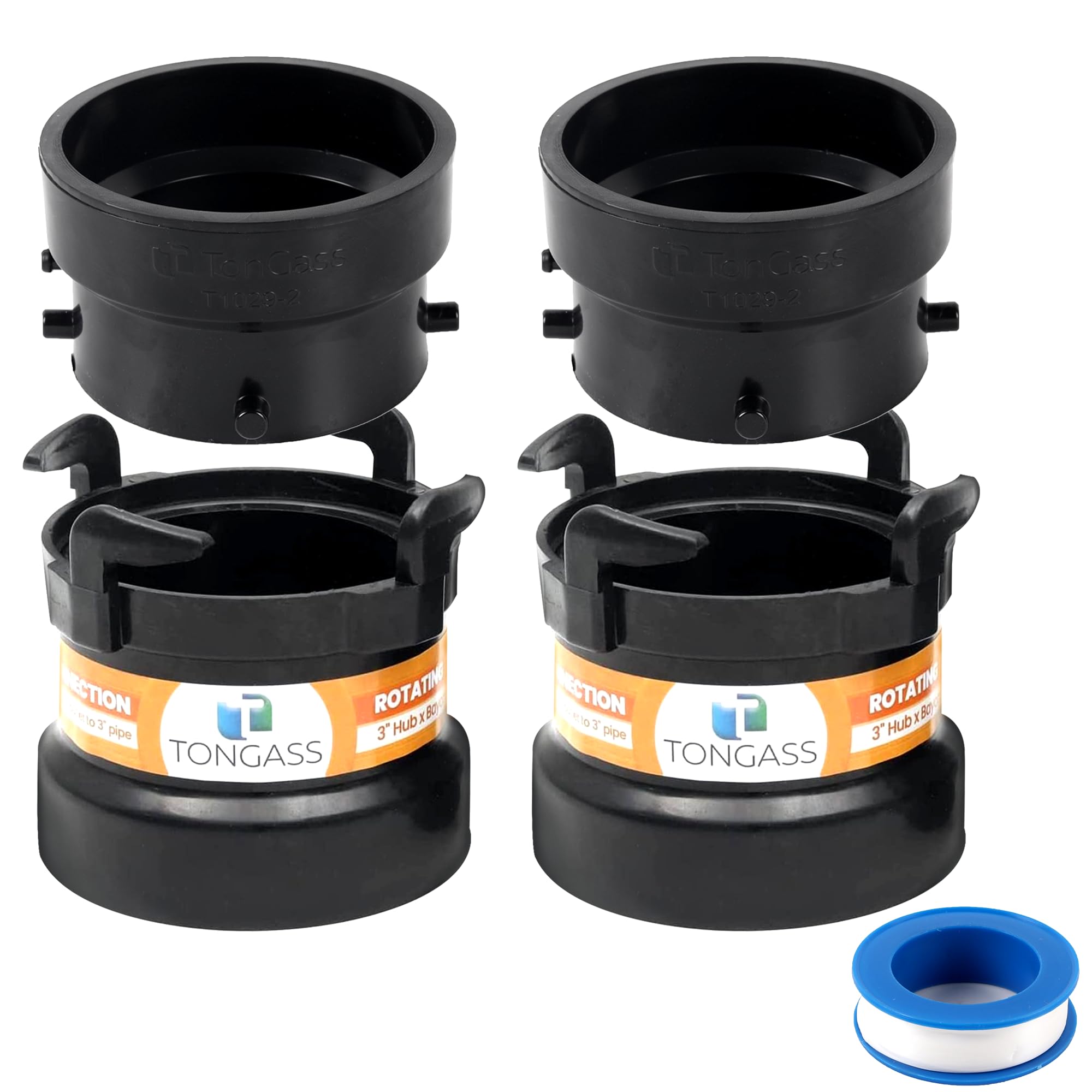 TonGass combo pack pipe adapter rotating for fast RV waste connections