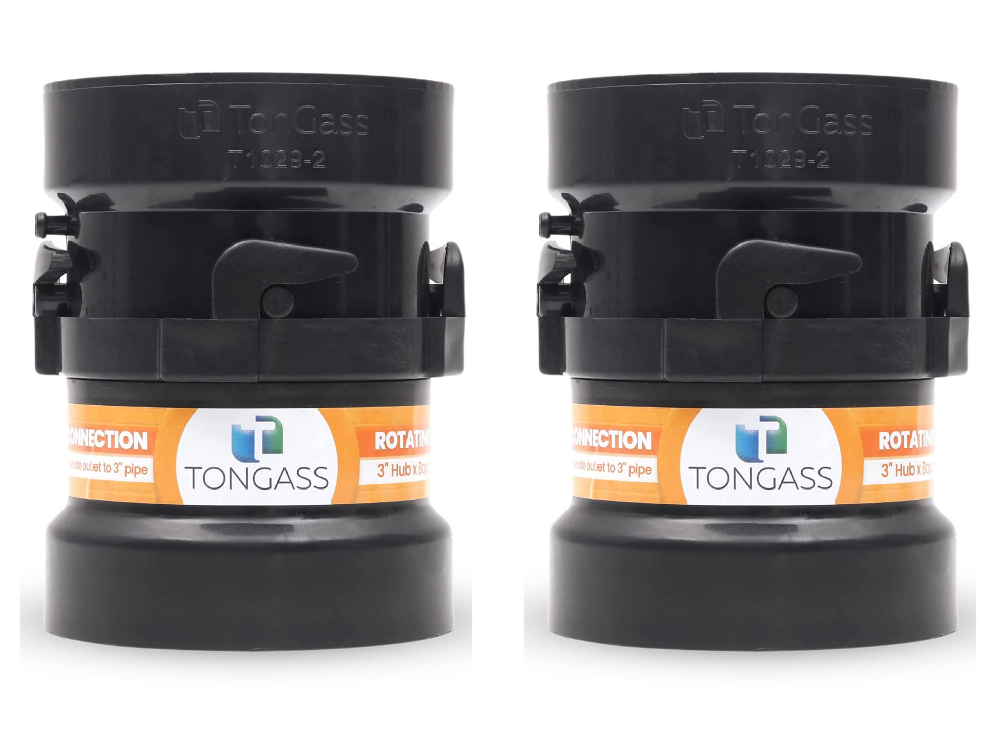 TonGass rotating pipe adapter for RV waste connections enables quick hookups.
