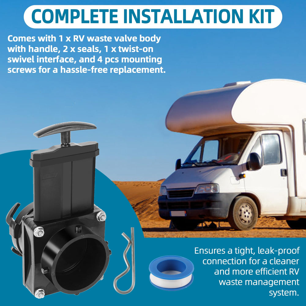 TonGass complete kit for RV sewer valve replacement and setup.
