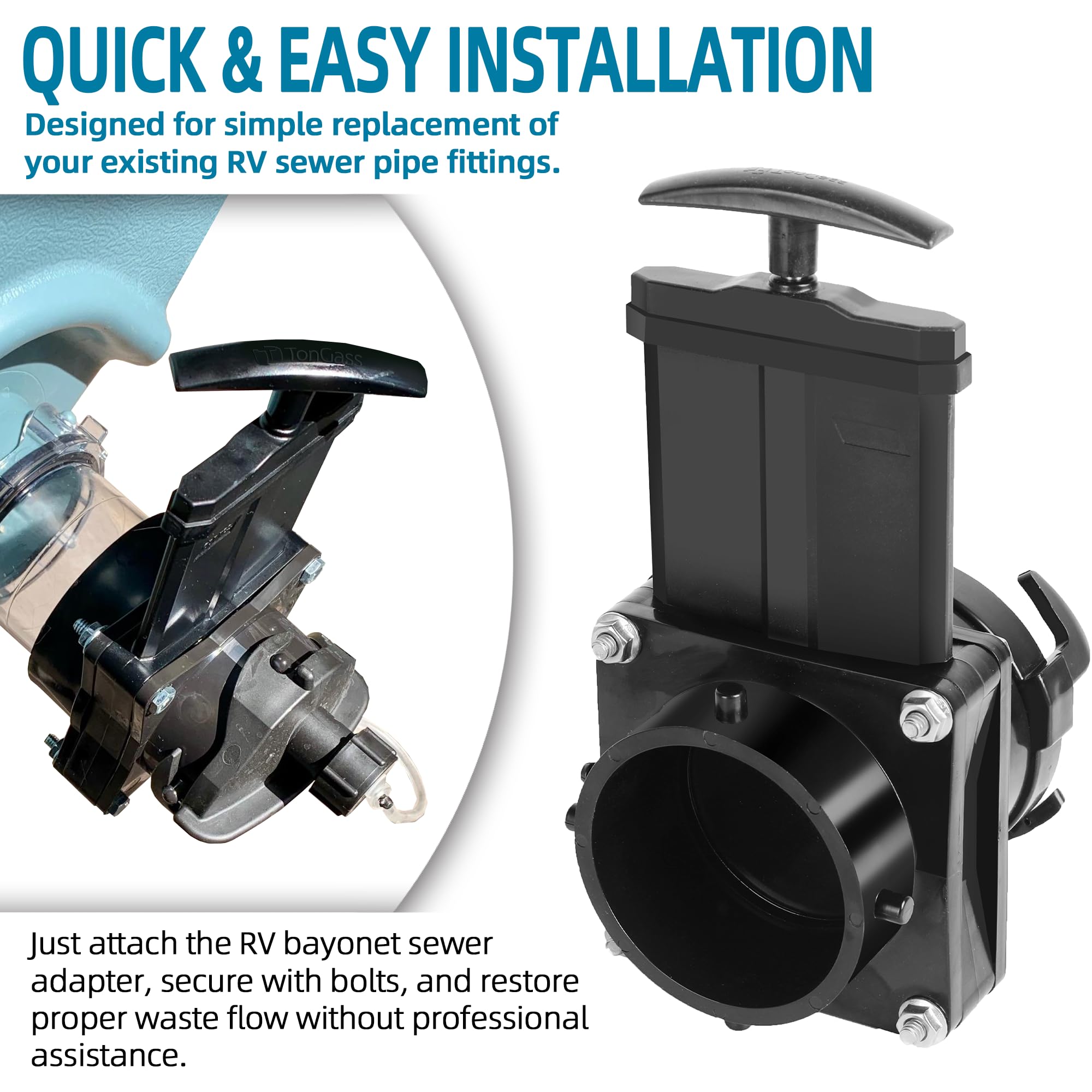 TonGass installation kit includes seals and screws for quick replacement.