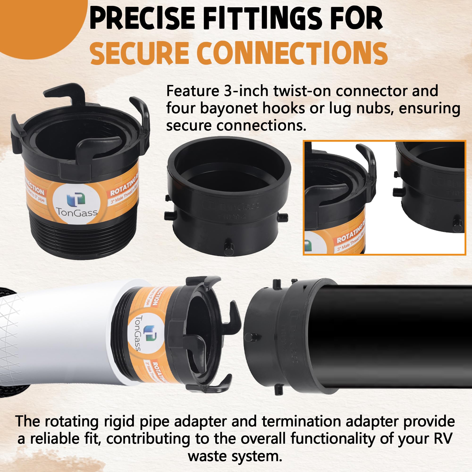 TonGass four bayonet hooks – stable, leak-free fittings.