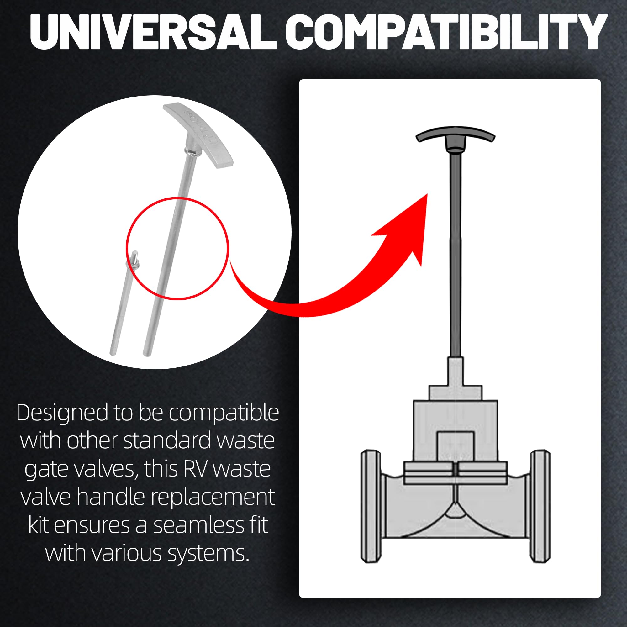 TonGass threaded stud assembly with locking nut included.