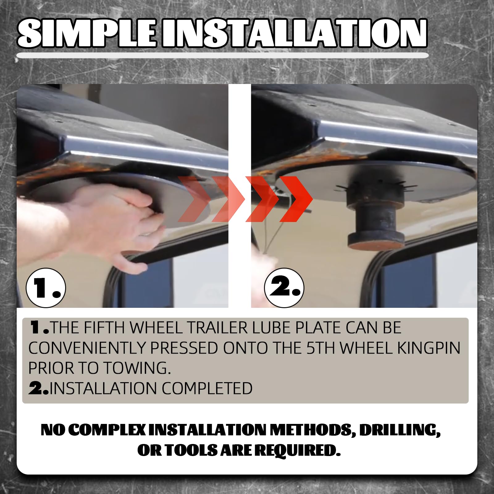 TonGass trailer hitch protection during tow with lube plate