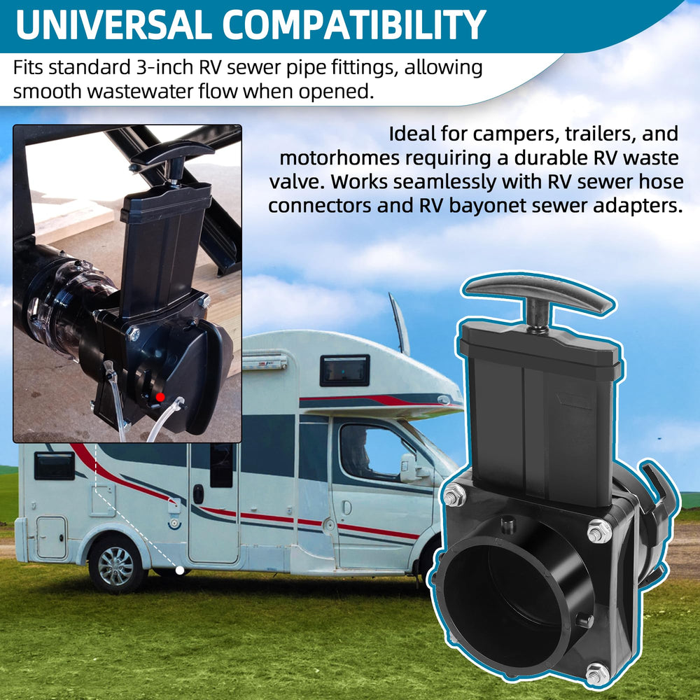 TonGass valve with universal 3-inch fittings for smooth wastewater flow.