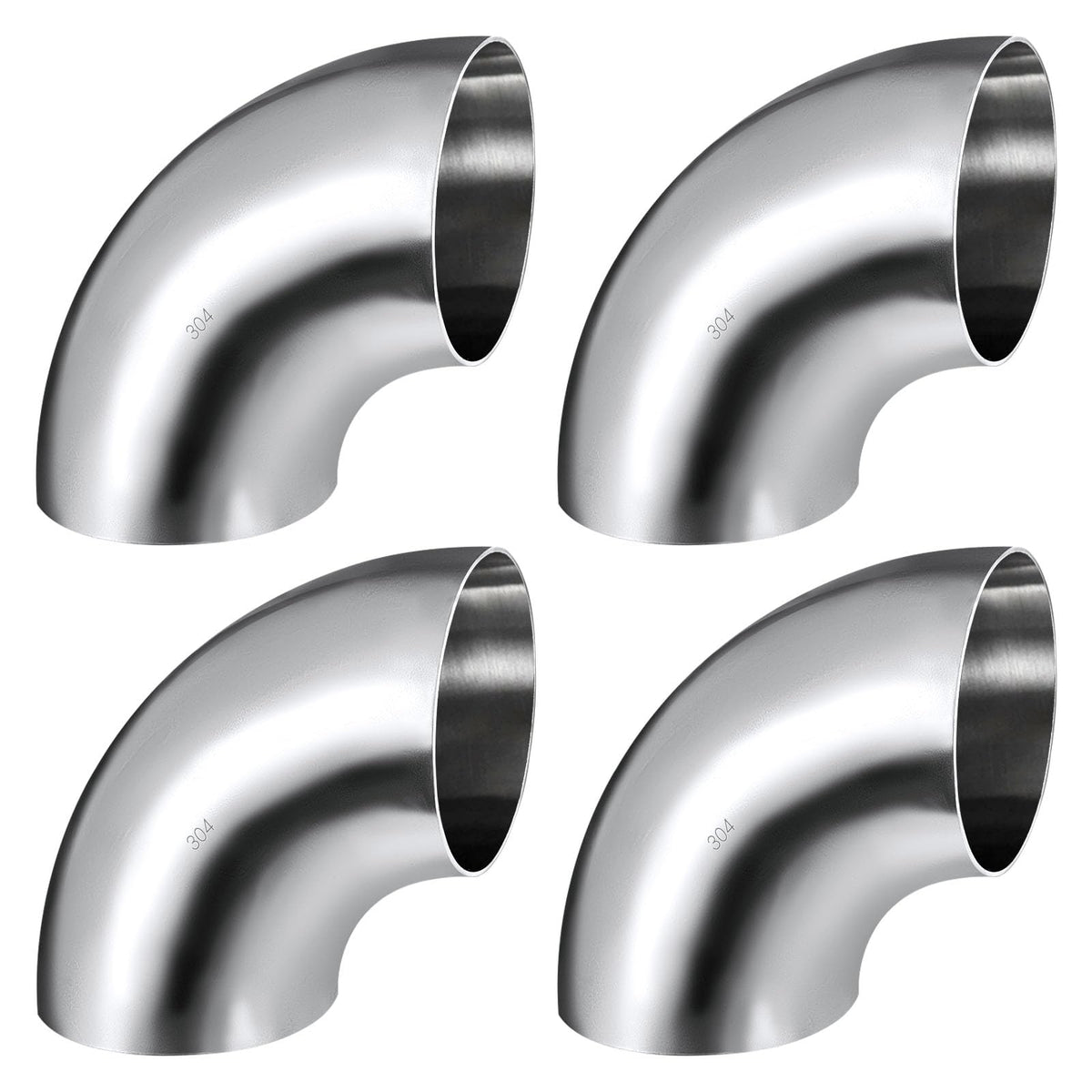 Tongze 3 inch exhaust bend pipe, 90 degree, four-pack for versatile car DIY mods