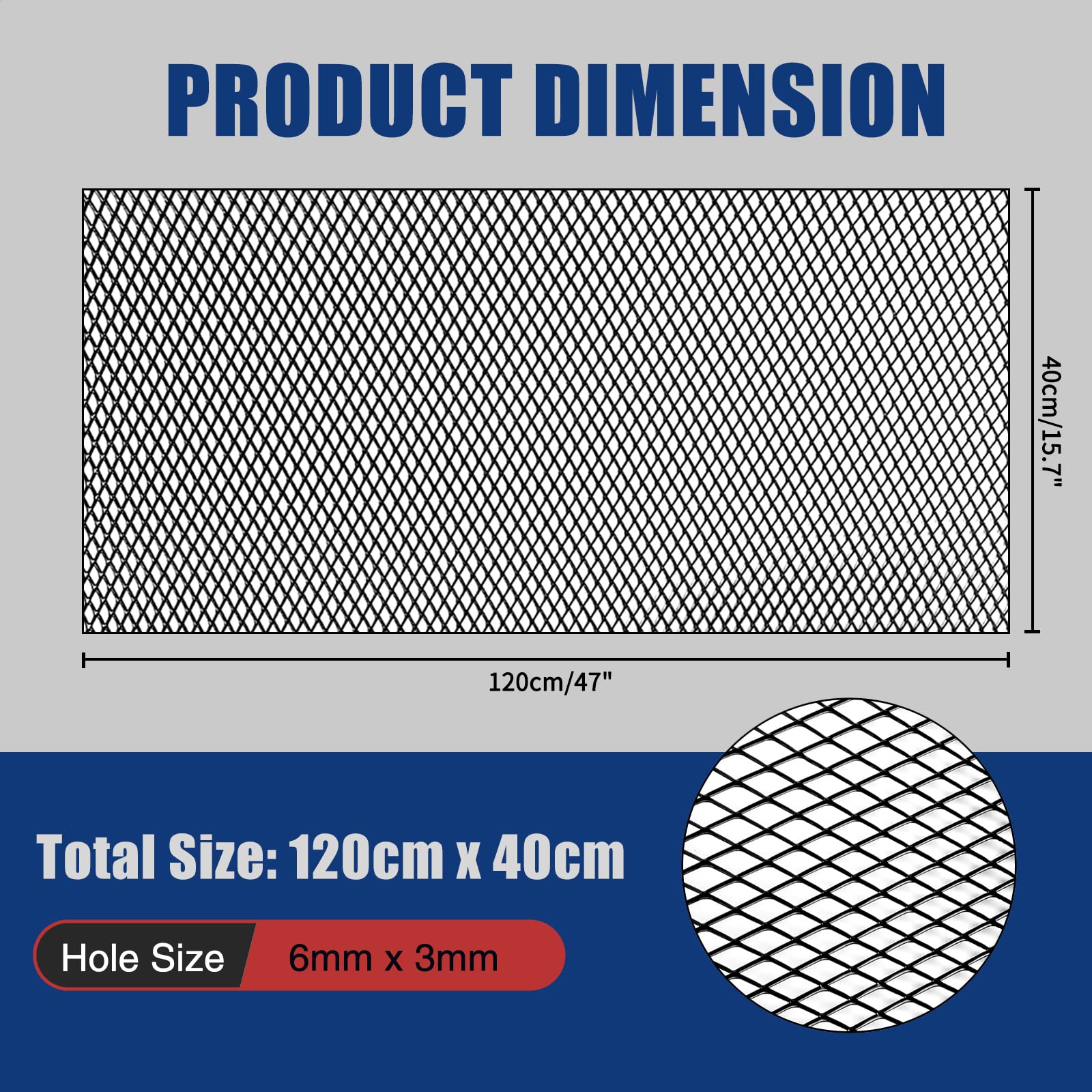 Tongze rhombus-hole grille mesh for universal bumper inserts and ventilation.