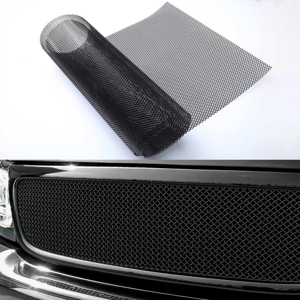 Tongze front grille mesh in black aluminum protects radiator from debris.