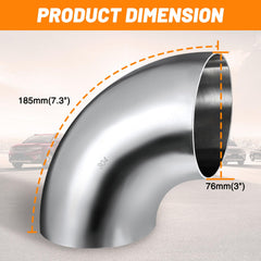 Tongze mandrel bend SS304 exhaust elbow for smooth internal diameter