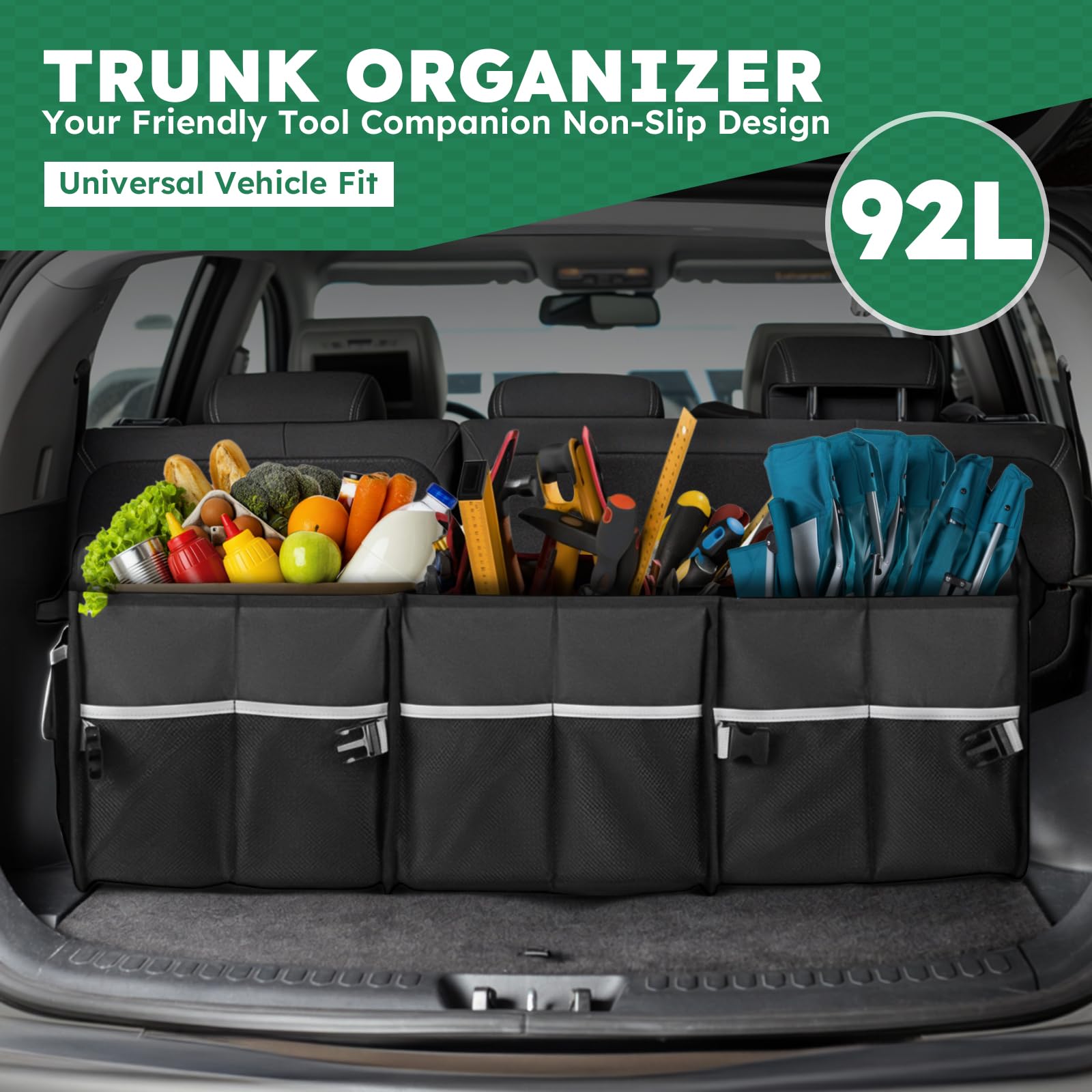 Tonmifr organizer with 12 mesh pockets for easy access.
