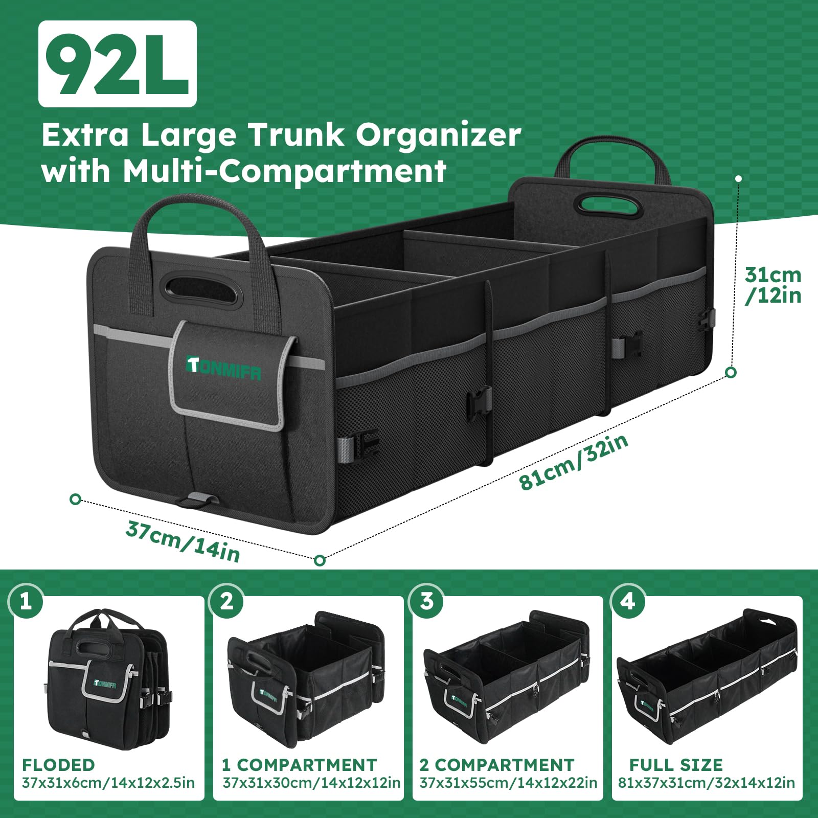 Tonmifr three-bin system for tools, groceries, and gear.