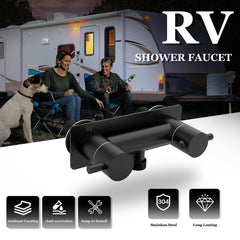 TONNY camper diverter valve in matte black ideal for flexible routing