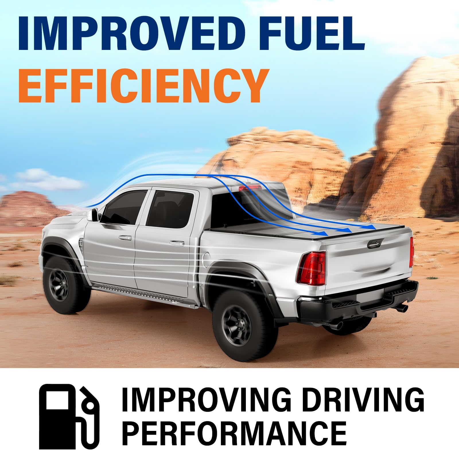 Tono King aero profile tonneau reduces drag for potential fuel-efficiency benefits.