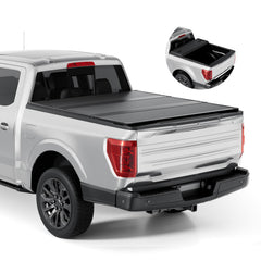 Tono King FRP hard tri-fold tonneau cover closeup shows durable panels and honeycomb support.