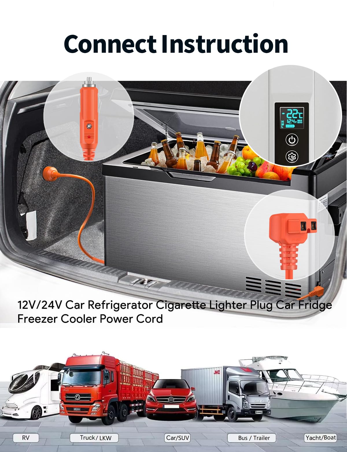 Tonton 3.5 meter cord enables flexible fridge placement in trunk