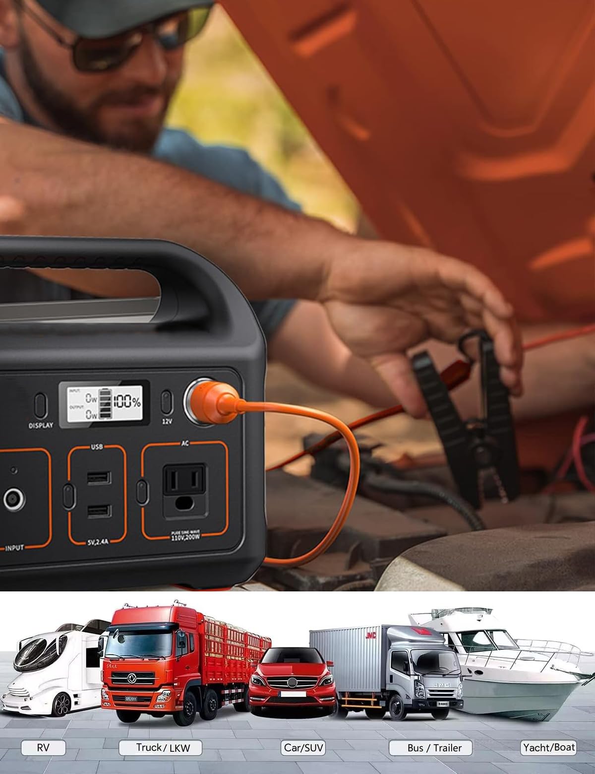 Tonton cable compatible with Jackery solar generators and power stations.