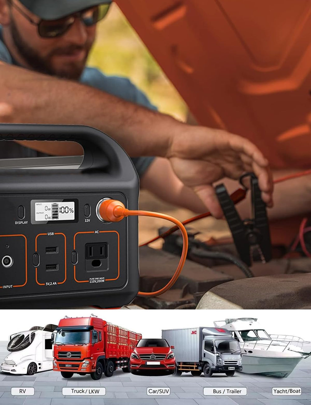 Tonton cable compatible with Jackery solar generators and power stations.