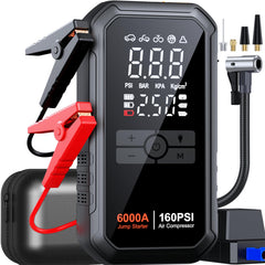 TONTONJIA H6 jump starter front view with rugged case for roadside emergencies