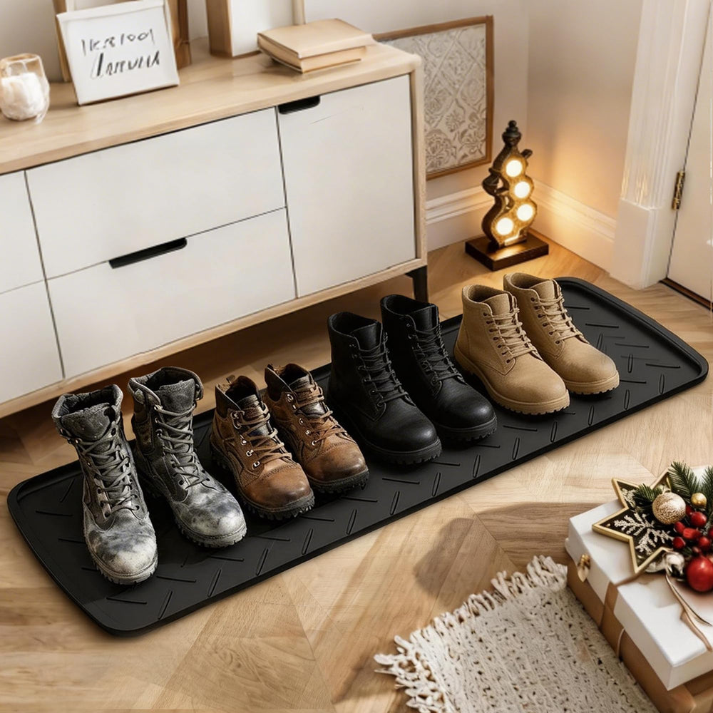 TonTool extra-large boot tray front view shows wide coverage for tidy entryways